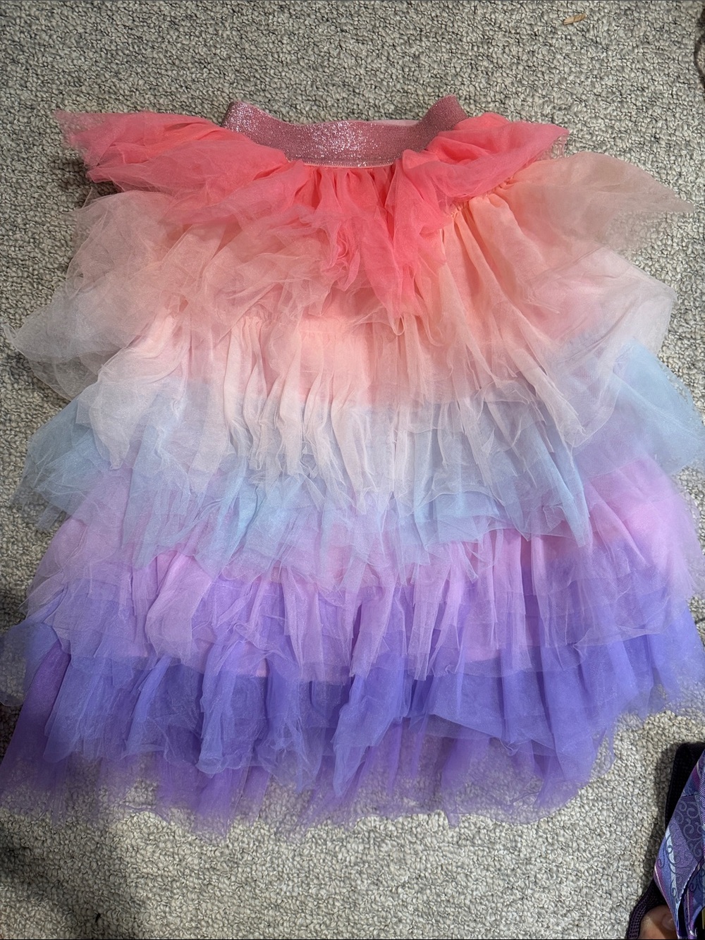 Lola + The Boys Ombre Layered Tulle Skirt - Coral, Pink, Lavender, Purple